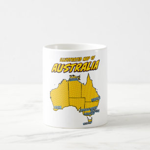 Pop Art Illustriert Australien Kaffeetasse