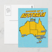 Pop Art Illustriert Australien Postkarte (Vorne/Hinten)