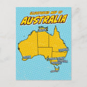 Pop Art Illustriert Australien Postkarte (Vorderseite)