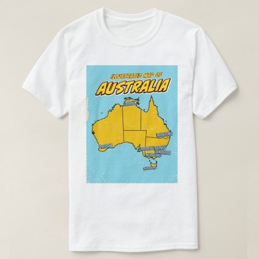 Pop Art Illustriert Australien T-Shirt (Design vorne)