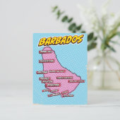 Pop Art Illustriert Barbados Karte (Stehend Vorderseite)