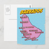 Pop Art Illustriert Barbados Karte (Vorne/Hinten)
