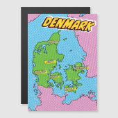 Pop Art Illustriert Denmark Karte (Vorne/Hinten)