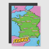Pop Art Illustriert France Karte (Vorne/Hinten)