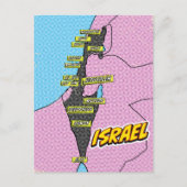 Pop Art Illustriert Israel Karte (Vorderseite)