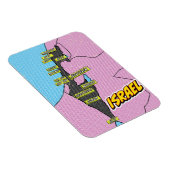 Pop Art Illustriert Israel Karte Magnet (Rechte Seite)