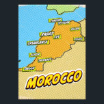 Pop Art Illustriert Marokko Karte<br><div class="desc">Pop Art Illustriert Marokko Afrikanische Karte in einem schönen Vintagen abgenutzten Stil.</div>