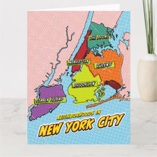 Pop Art Illustriert New York City Karte