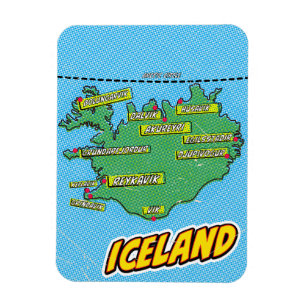 Pop Art Illustriert New York City Karte Magnet
