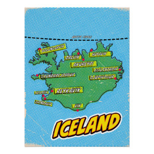 Pop Art Illustriert New York City Karte Poster