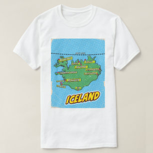 Pop Art Illustriert New York City Karte T-Shirt