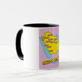 Pop Art Illustriert Saudi-Arabien Karte Tasse (Vorderseite Links)
