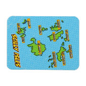 Pop Art Illustriert Scilly Isles Karte Magnet (Horizontal)