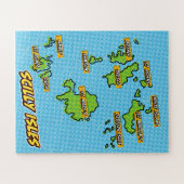 Pop Art Illustriert Scilly Isles Karte Puzzle (Horizontal)