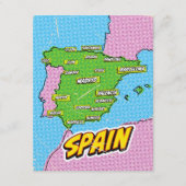 Pop Art Illustriert Spain Maps Begleitkarte (Vorderseite)