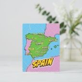 Pop Art Illustriert Spain Maps Begleitkarte (Stehend Vorderseite)