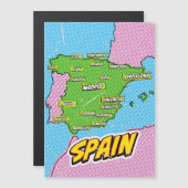 Pop Art Illustriert Spain Maps Magnetkarte (Vorne/Hinten)