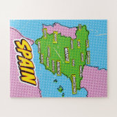 Pop Art Illustriert Spain Maps Puzzle (Horizontal)