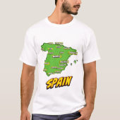 Pop Art Illustriert Spain Maps T-Shirt (Vorderseite)