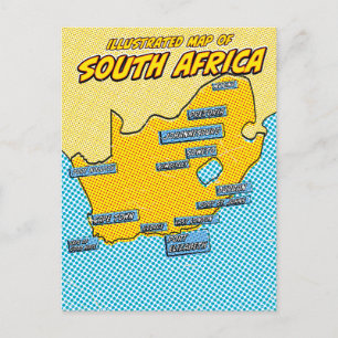 Pop Art Illustriert Südafrika Feiertagspostkarte