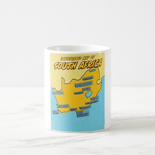 Pop Art Illustriert Südafrika Kaffeetasse (Mittel)
