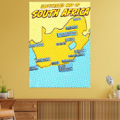 Pop Art Illustriert Südafrika Leinwanddruck (Insitu (Wohnzimmer))