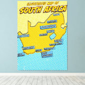 Pop Art Illustriert Südafrika Leinwanddruck (Insitu (Holzboden))