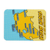 Pop Art Illustriert Südafrika Magnet (Horizontal)
