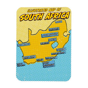 Pop Art Illustriert Südafrika Magnet