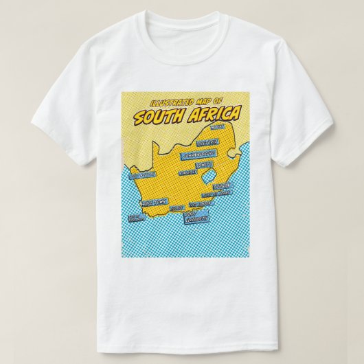 Pop Art Illustriert Südafrika T-Shirt (Design vorne)