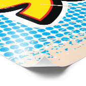 Pop Art Illustriert Südkorea Karte Fotodruck (Ecke)