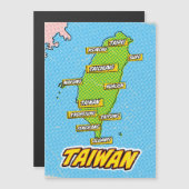 Pop Art Illustriert Taiwan Karte (Vorne/Hinten)
