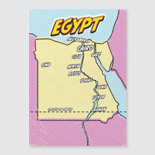 Pop-Art illustrierte Ägyptenkarte Magnetkarte