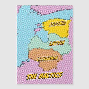 Pop-Art-illustrierte Baltische Staaten Karte