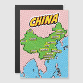 Pop Art Illustrierte China Karte (Vorne/Hinten)