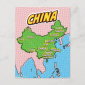 Pop Art Illustrierte China Karte (Vorderseite)
