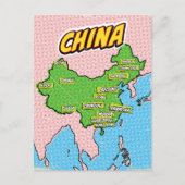 Pop Art Illustrierte China Karte (Vorderseite)