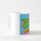 Pop-Art-illustrierte Spanienkarte Kaffeetasse (Vorderseite Links)