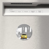 Pop Art Image Ny Yellow Taxi Nyc Brooklyn Bridge Magnet (In Situ (Geschirrspüler))