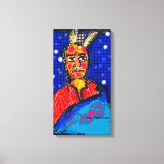 Pop Art Indianer #1 Leinwanddruck (Vorderseite)