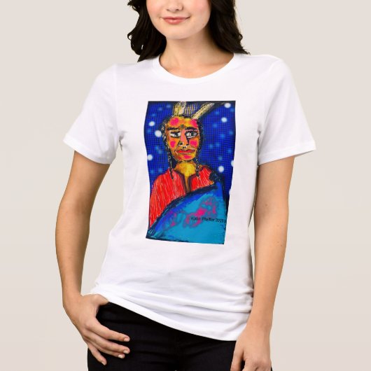 Pop-Art Indianer #1 Tri-Blend Shirt (Vorderseite)