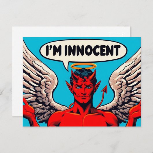Pop Art Innocent Devil Postkarte (Vorne/Hinten)