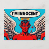 Pop Art Innocent Devil Postkarte (Vorderseite)
