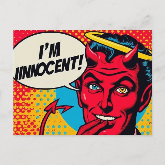 Pop Art Innocent Devil Postkarte (Vorderseite)