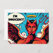 Pop Art Innocent Devil Postkarte (Vorne/Hinten)