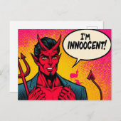 Pop Art Innoocent Devil Comic Postkarte (Vorne/Hinten)