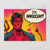 Pop Art Innoocent Devil Comic Postkarte (Vorderseite)