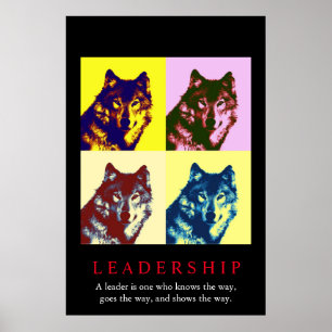 Pop Art Inspiration Leadership Wolf Poster