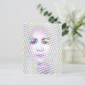 Pop Art Inspiriert Portrait Postkarte (Stehend Vorderseite)