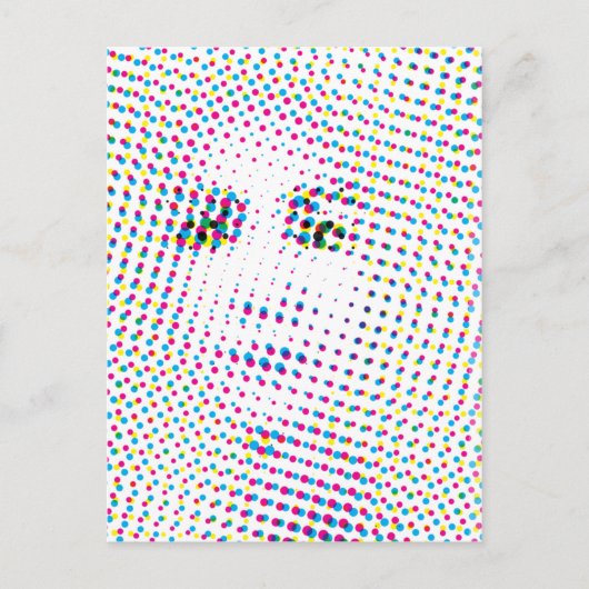 Pop Art Inspiriert Portrait Postkarte (Vorderseite)